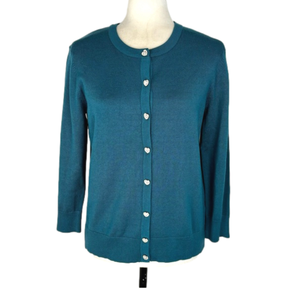 Cable & Gauge blue-green cardigan